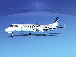 cockpit saab 2000 3D model