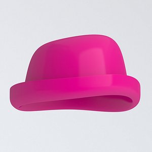 3D Girls Bowler Hat Pink