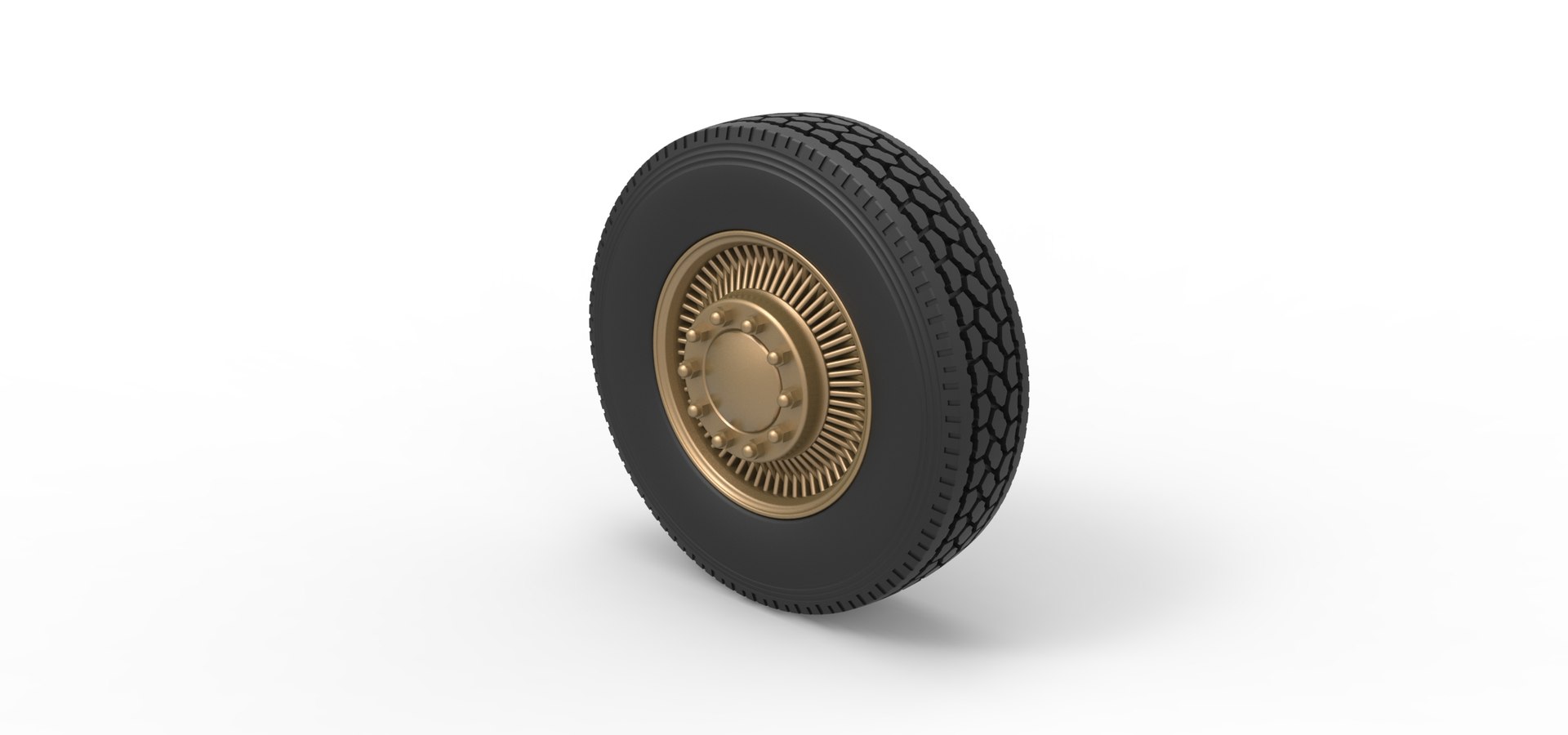 3D Diecast Front Custom Wire Wheel Of Semi Truck Scale 1 To 25 ...