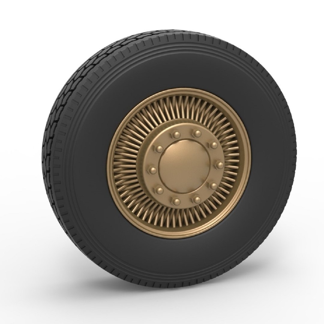 Diecast Front custom wire wheel of semi truck Scale 1 to 25 3D 모델 ...