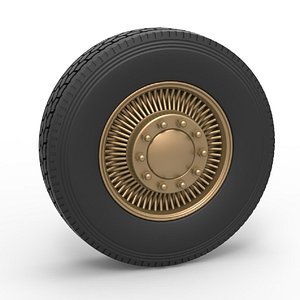 Front custom wire wheel of semi truck Scale 1 to 25