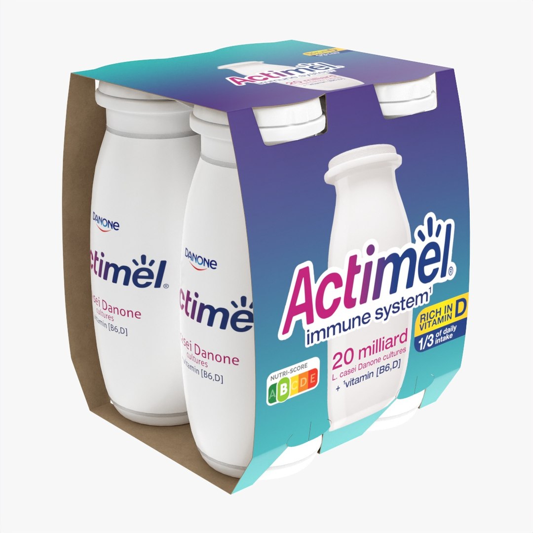 Danone Actimel Bottles 4-pack 3D - TurboSquid 1811718