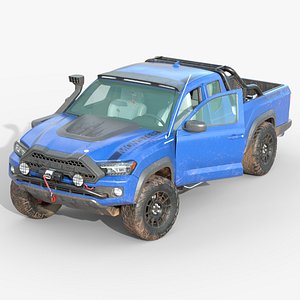 3D Generic Pickup Truck Real Time lowpoly