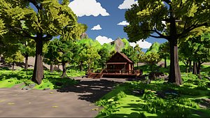 House In Woods 3D model 3D