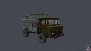 abandoned wrecked truck 3D