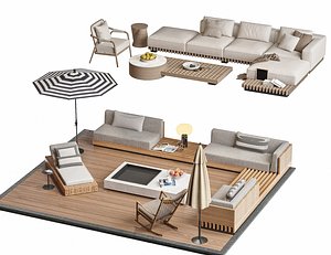 Camping Patio Furniture Outdoor sofa Beach Umbrella model