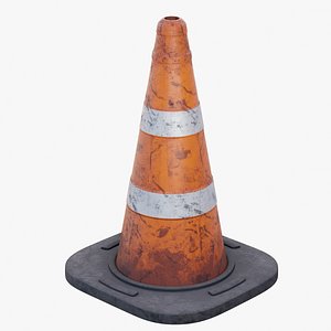 3D Traffic Cones Dirty PBR