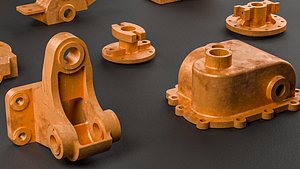 Building Blocks Kit Casted Parts Hard Surface COPPER V9 model