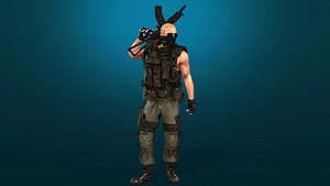 3D model soldier military animation file