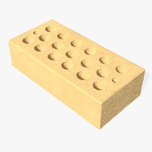 3D Hollow Ochre Calcium Silicate Block model