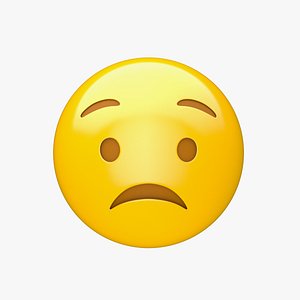 3D Apple Worried Face model