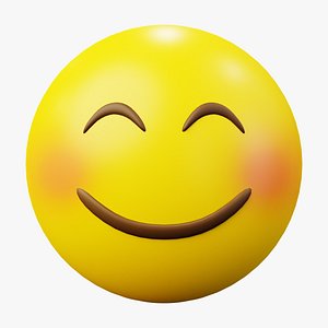 Blushing Smile Yellow Ball Emoticon Emoji or Smiley