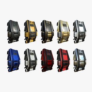 10 SciFi Backpack F Collection - Fashion Character Design 3D model