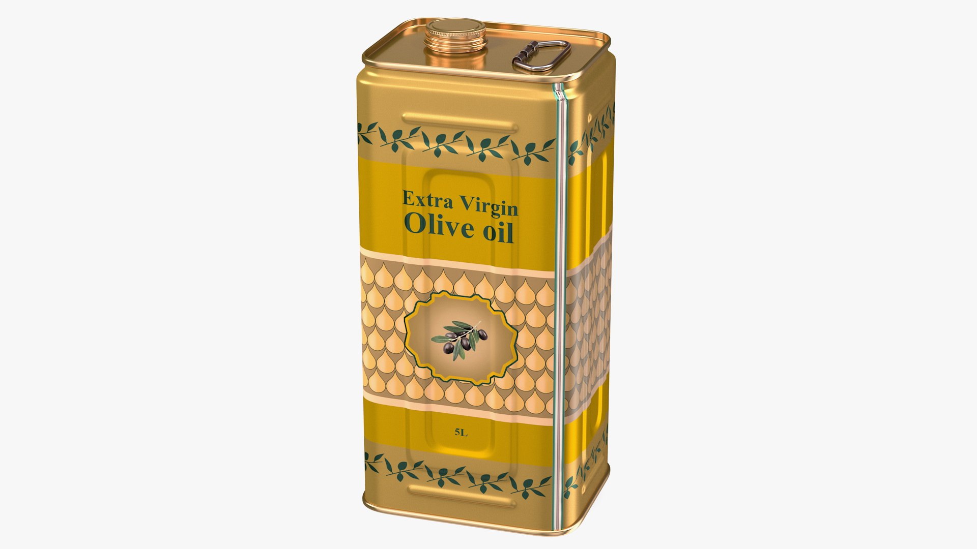 Olive Oil 5 Litre Tin Can 3D model preview