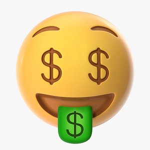 3D model money face emoji
