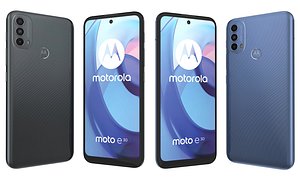 3D Motorola Moto E30 Black And Blue