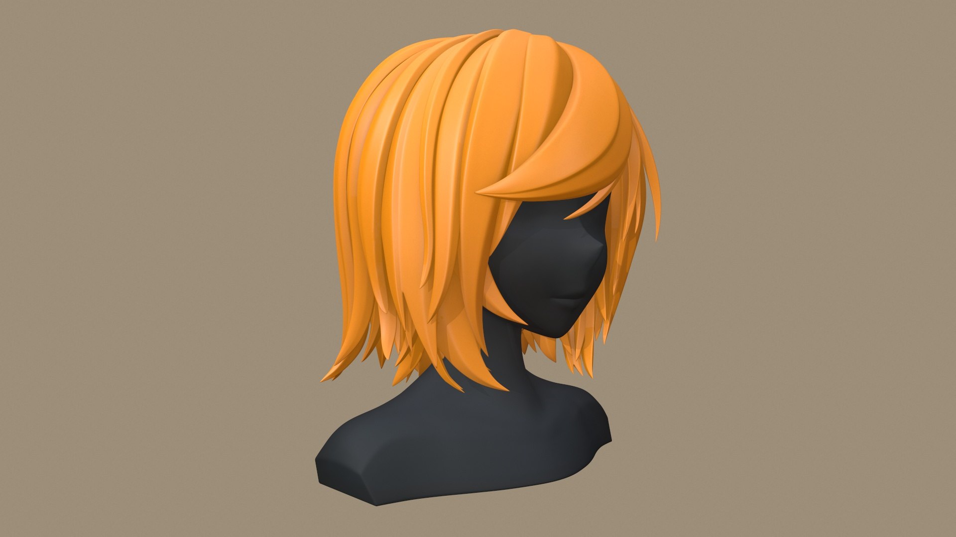 3D girl hair anime - TurboSquid 1464441