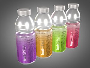 3d model bottles fruit water