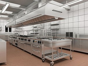 3D Commercial Kitchen 6 model