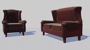 realistic leather chair 3D model