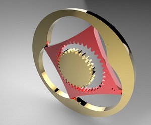 3D model 4 chamber wankel