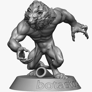 3D Humanoid Lion - Pen Holder AppleWacomDefault Pen 3D print model