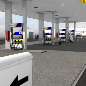 3d gas station model