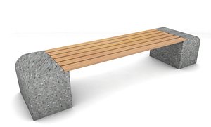 marble trex park bench 3d c4d