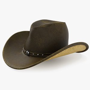 Old Western Leather Cowboy Hat