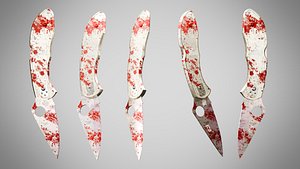 Knife 9 Pastel Pink FT With Blood model