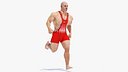 Athletic Strong Male in Reebok Red Leotard Rigged