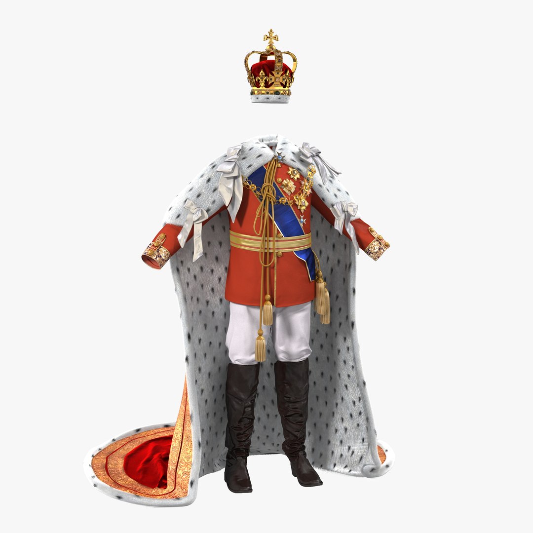 Royal King Costume with Fur 3D Model 3D model preview