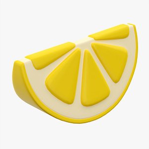 3D Stylized lemon slice model
