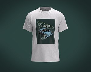 3D T-Shirt White Vintage model