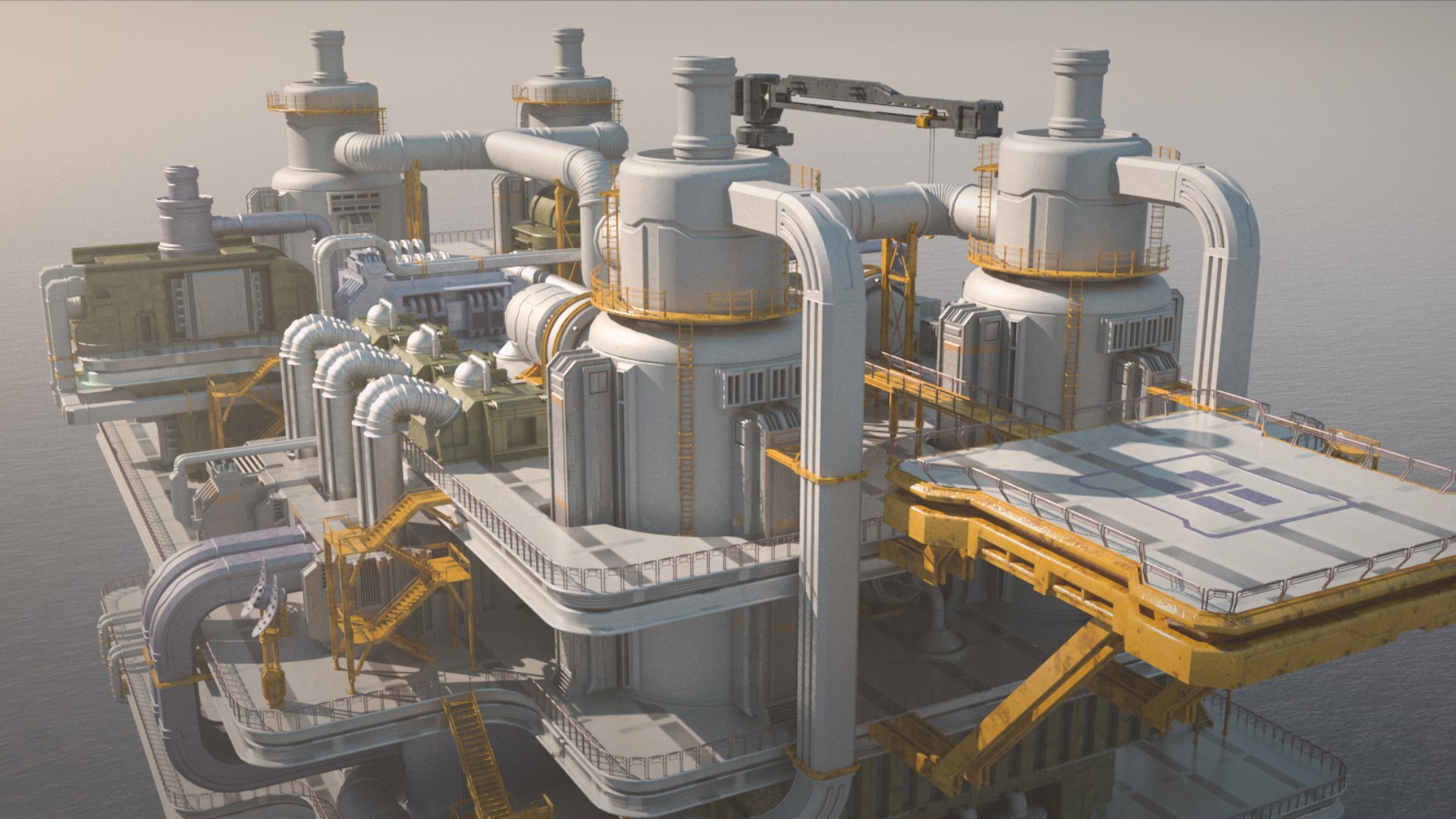 3D Sci-fi OilRig - TurboSquid 2395795