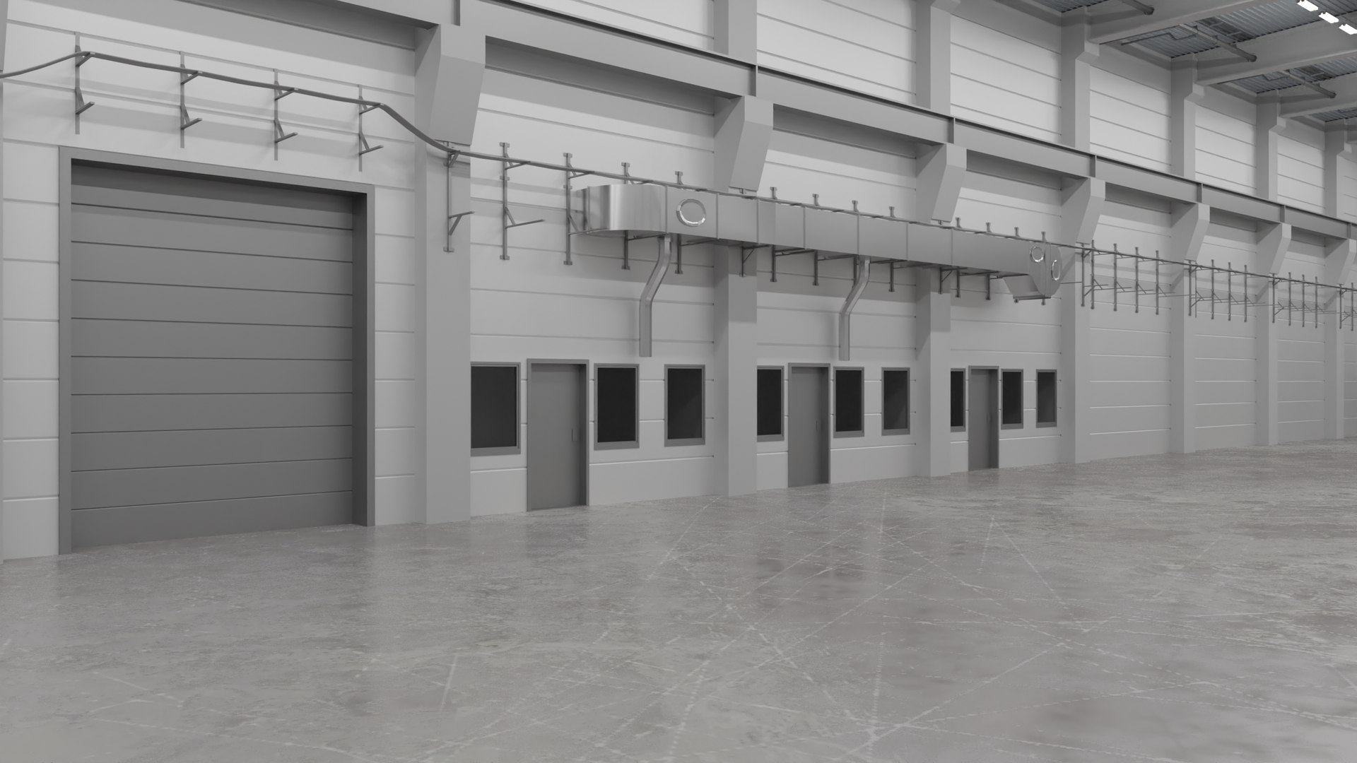 Hall Industrial Interior 3D Model - TurboSquid 1676213