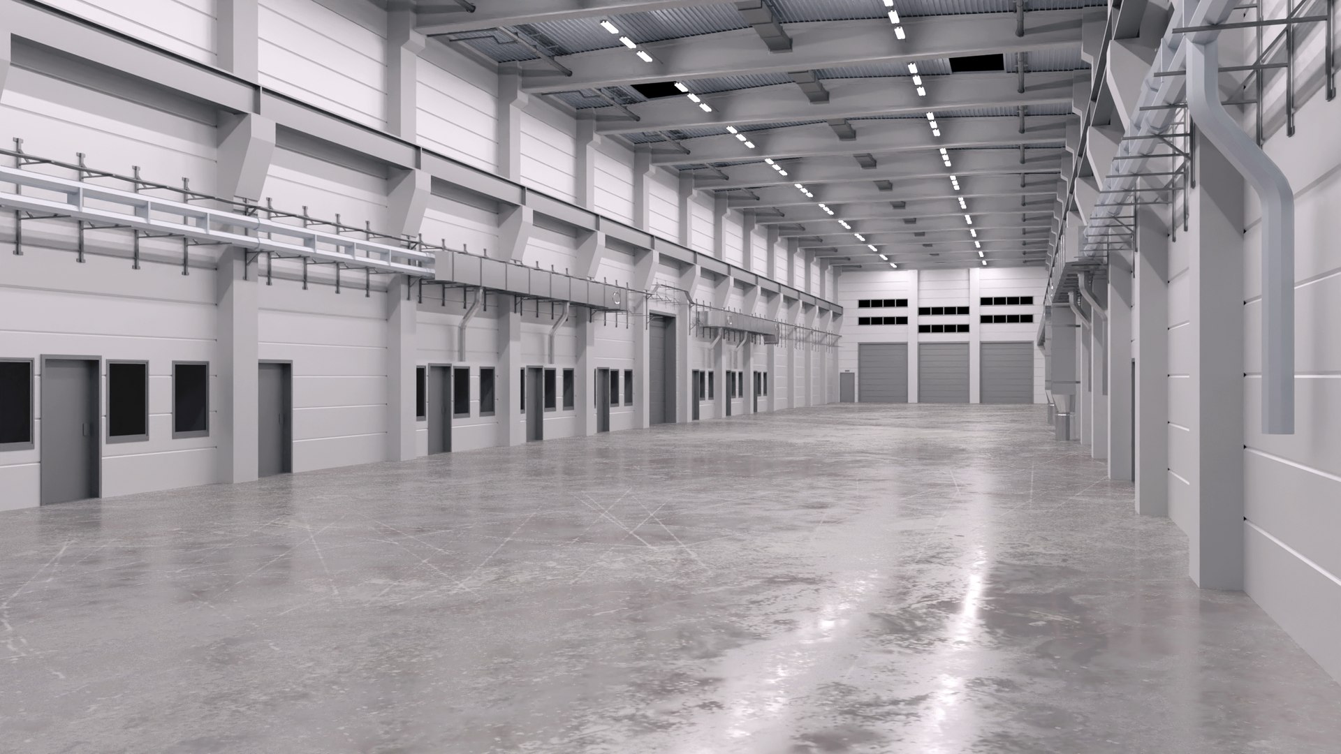 Hall Industrial Interior 3D Model - TurboSquid 1676213