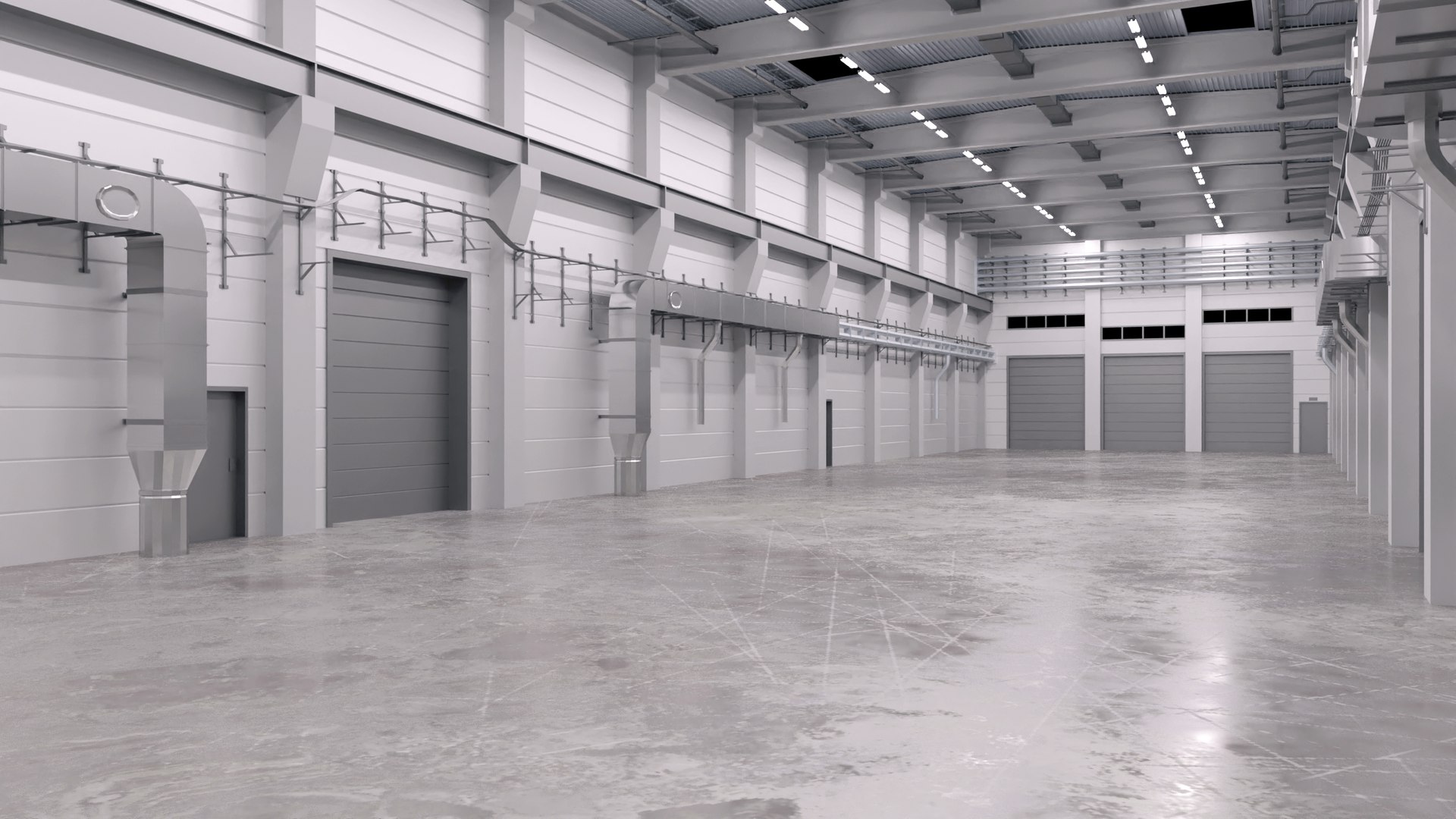 Hall Industrial Interior 3D Model - TurboSquid 1676213