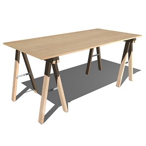 3d model desk trestle