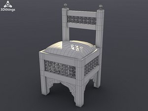 3d model small wooden chair