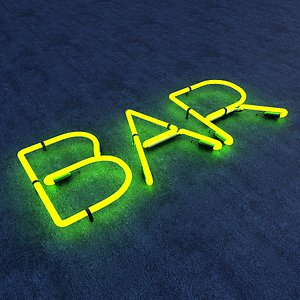 bar neon sign 3D model