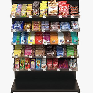 Shelves with chocolates