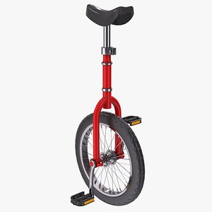 Unicycle - Red 3D