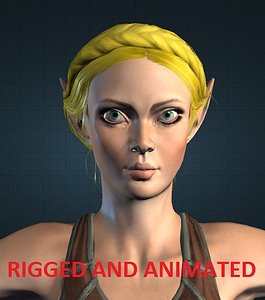 female elf archer 3d model