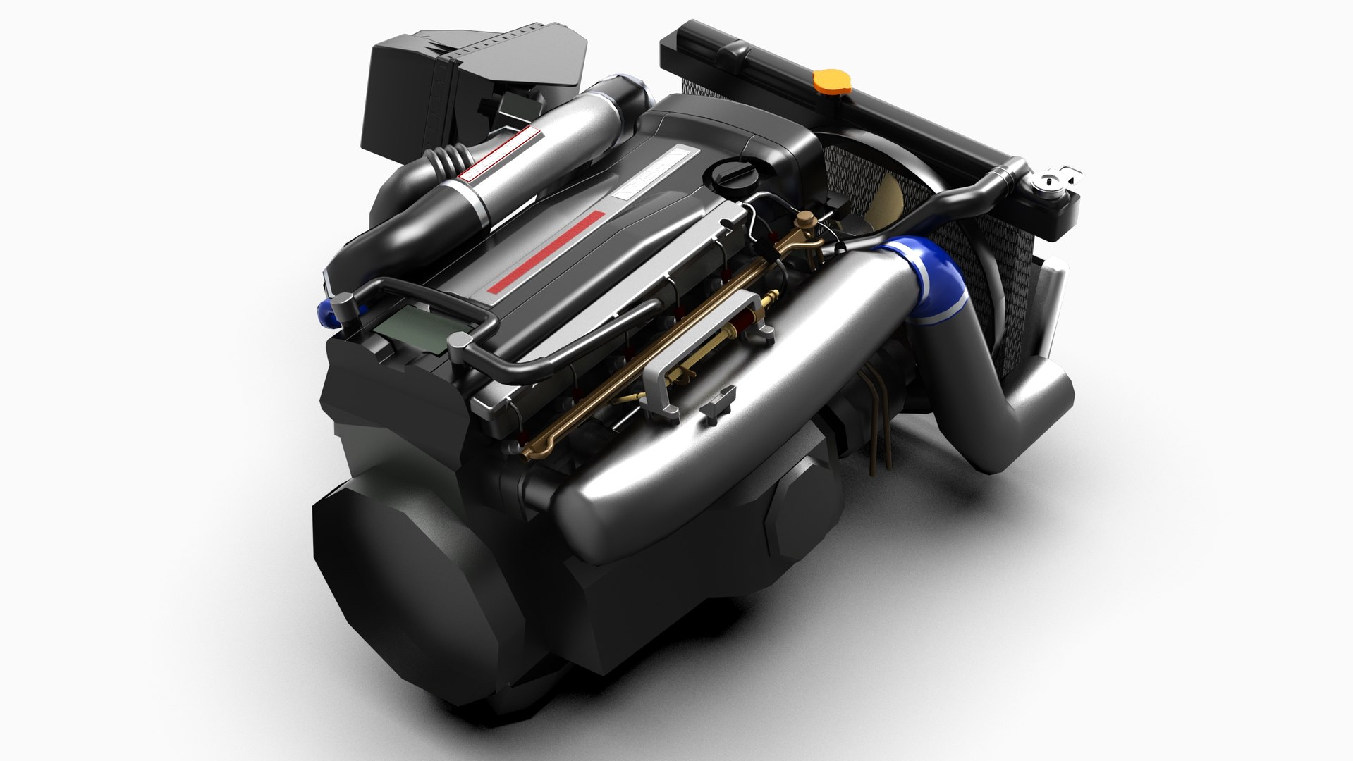 Nissan RB26DETT Stock Low Poly Engine 3D Model - TurboSquid 2307181