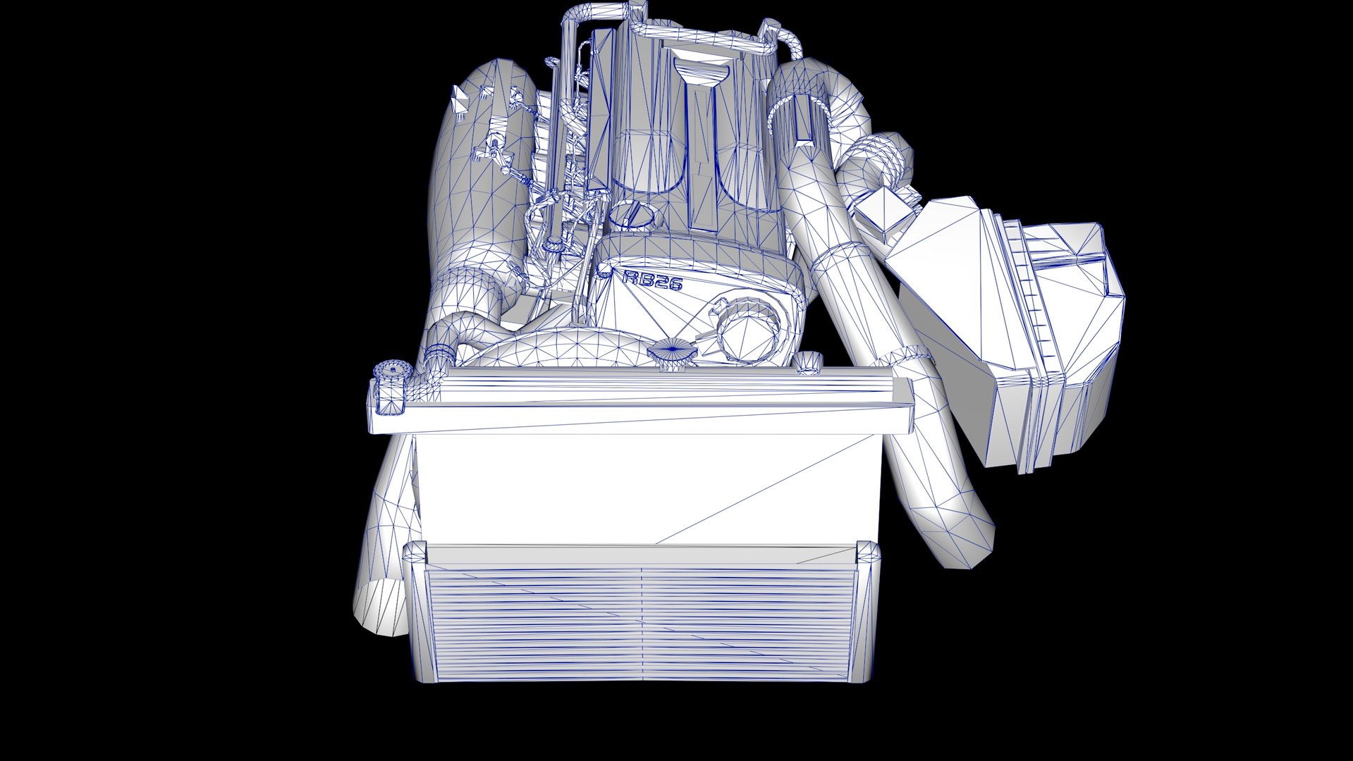 Nissan RB26DETT Stock Low Poly Engine 3D Model - TurboSquid 2307181