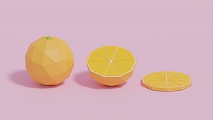 Low Poly Cartoon Orange 3D