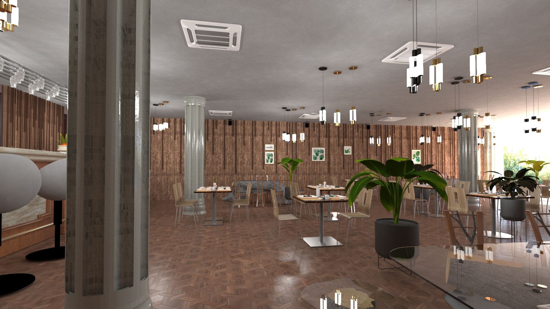 Restaurant With A Special Style Buffet Model - TurboSquid 1841280