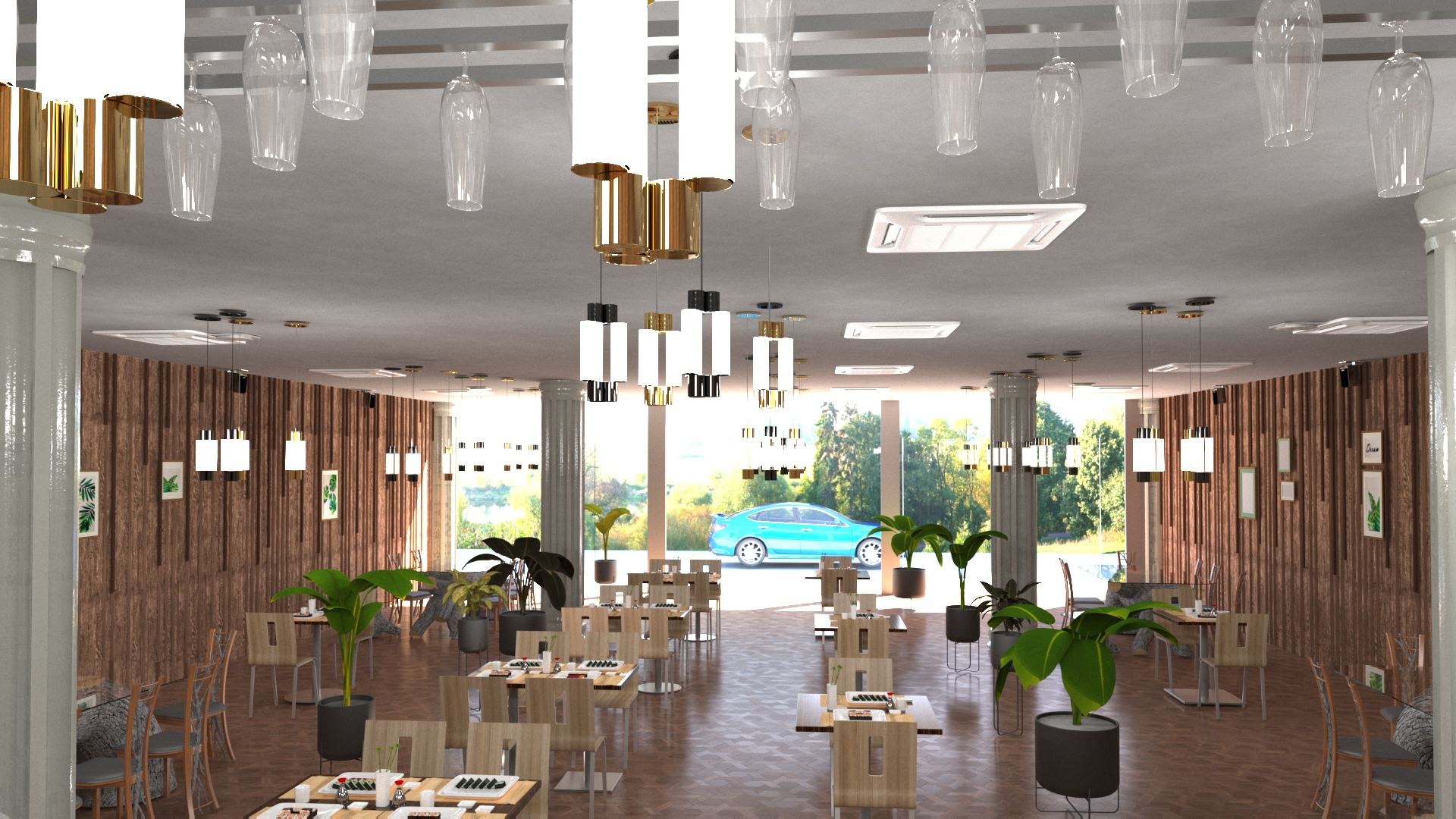 Restaurant With A Special Style Buffet Model - TurboSquid 1841280