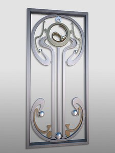 decorative secession railing fences 3d obj